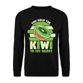 You Hold The Kiwi To My Heart - Unisex Pullover - Schwarz - Vorne - Alina (178cm) & Michal (187cm)