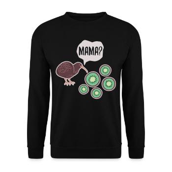 Mama Kiwi Bird Kiwi Fruit - Unisex Pullover - Schwarz - Vorne - Alina (178cm) & Michal (187cm)