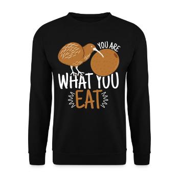 You Are What You Eat Kiwi - Unisex Pullover - Schwarz - Vorne - Alina (178cm) & Michal (187cm)