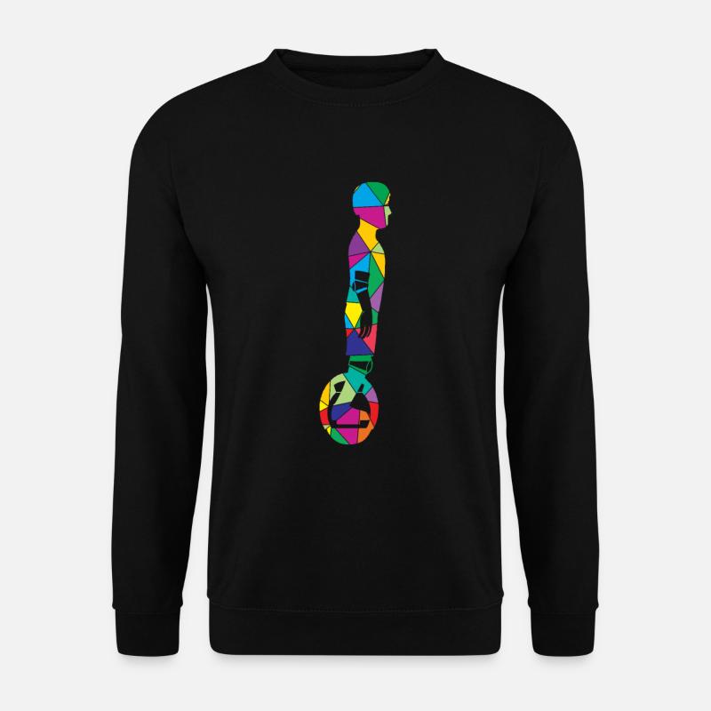 Low Poly Unicycle Polygon Solowheel - Sweat-shirt Unisexe - noir