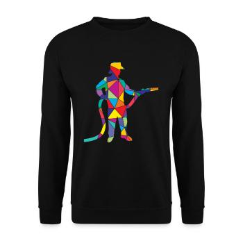 Pompier polygonal de la brigade des pompiers - Sweat-shirt Unisexe - noir - Devant - Alina (178cm) & Michal (187cm)