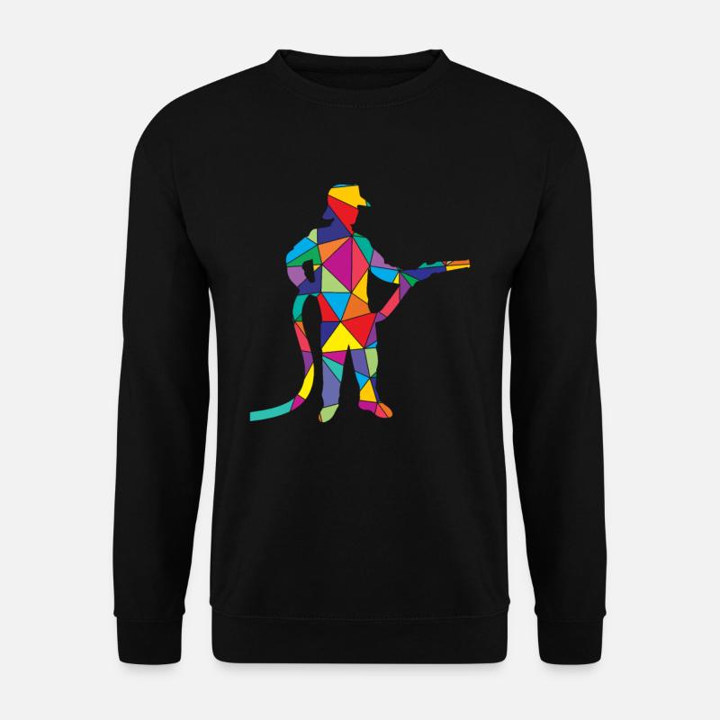 Fire Brigade Polygon Firefighter - Unisex Sweatshirt - black