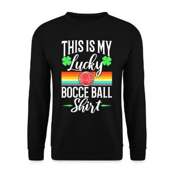 This is my Lucky Bocce ball - Unisex Sweatshirt - black - Front - Alina (178cm) & Michal (187cm)