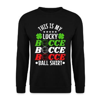 This is my Lucky Bocce ball - Unisex Sweatshirt - black - Front - Alina (178cm) & Michal (187cm)