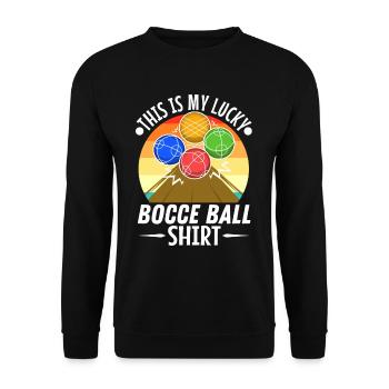 This is my Lucky Bocce ball - Unisex Sweatshirt - black - Front - Alina (178cm) & Michal (187cm)