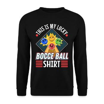 This is my Lucky Bocce ball - Unisex Sweatshirt - black - Front - Alina (178cm) & Michal (187cm)