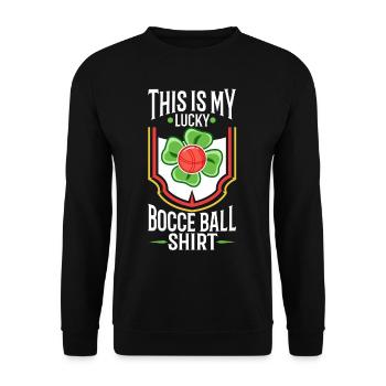 This is my Lucky Bocce ball - Unisex Sweatshirt - black - Front - Alina (178cm) & Michal (187cm)