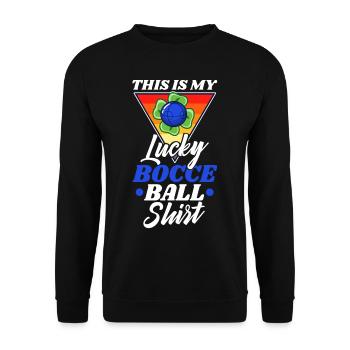 This is my Lucky Bocce ball - Unisex Sweatshirt - black - Front - Alina (178cm) & Michal (187cm)