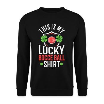 This is my Lucky Bocce ball - Unisex Sweatshirt - black - Front - Alina (178cm) & Michal (187cm)