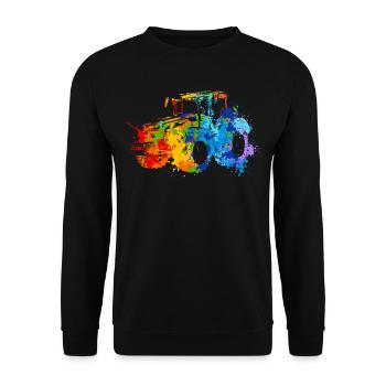 Tracteur à éclaboussures - Sweat-shirt Unisexe - noir - Devant - Alina (178cm) & Michal (187cm)