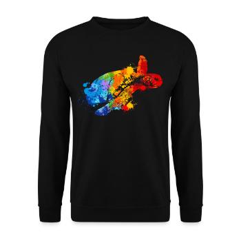 Turtle Splash Art Animal Lover - Sweat-shirt Unisexe - noir - Devant - Alina (178cm) & Michal (187cm)