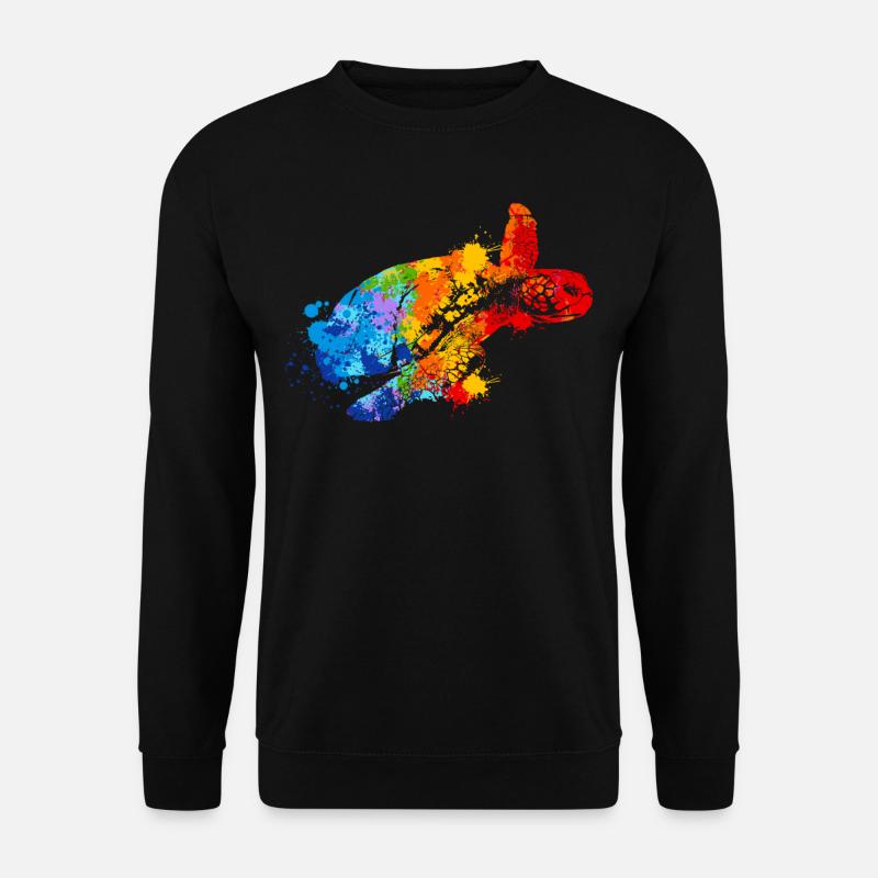Turtle Splash Art Animal Lover - Unisex Sweatshirt - black