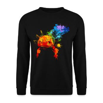 Axolotl Splash Art Animal Lover - Unisex Sweatshirt - black - Front - Alina (178cm) & Michal (187cm)