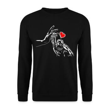 Turtle heart holding hands with turtle - Unisex Sweatshirt - black - Front - Alina (178cm) & Michal (187cm)
