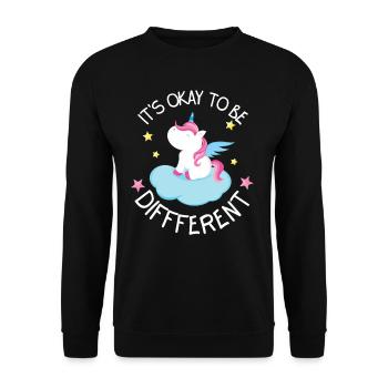 Its Okay To be Different - Unisex Pullover - Schwarz - Vorne - Alina (178cm) & Michal (187cm)