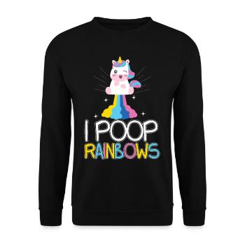 I Poop Rainbows - Unisex Pullover - Schwarz - Vorne - Alina (178cm) & Michal (187cm)