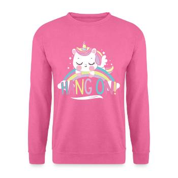 Sleeping Unicorn Hang On - Unisex Pullover - Pink - Vorne