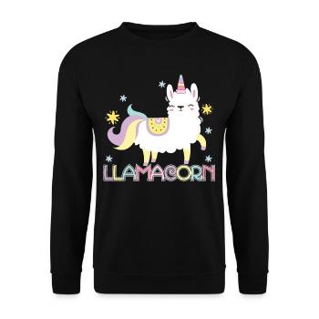 Llamacorn - Unisex Pullover - Schwarz - Vorne - Alina (178cm) & Michal (187cm)