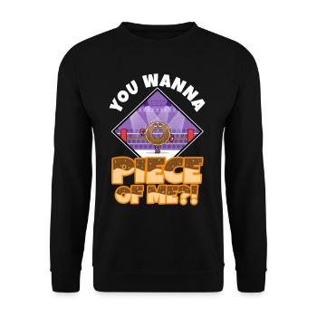 You want to piece of me, Donut - Unisex Sweatshirt - black - Front - Alina (178cm) & Michal (187cm)