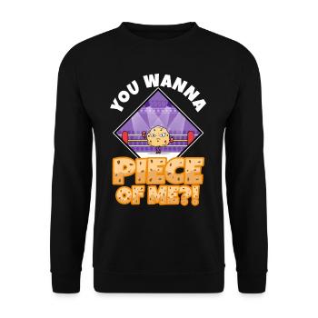 You want to piece of me Biscuit - Unisex Sweatshirt - black - Front - Alina (178cm) & Michal (187cm)