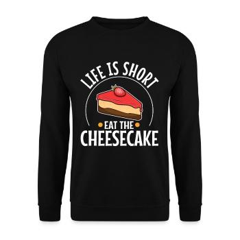 La vie est courte manger le gâteau - Sweat-shirt Unisexe - noir - Devant - Alina (178cm) & Michal (187cm)