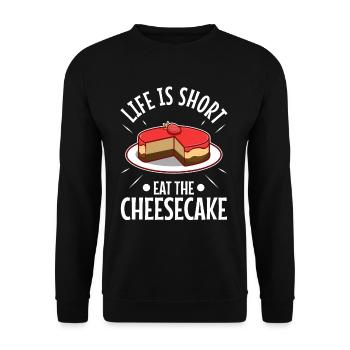 La vie est courte manger le gâteau - Sweat-shirt Unisexe - noir - Devant - Alina (178cm) & Michal (187cm)