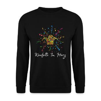 Konfetti Im Herz Karneval Kostüm - Unisex Pullover - Schwarz - Vorne - Alina (178cm) & Michal (187cm)