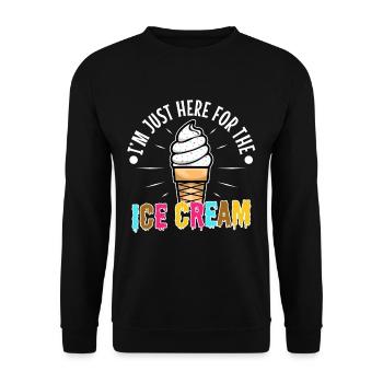 Im just here for the ice cream - Unisex Sweatshirt - black - Front - Alina (178cm) & Michal (187cm)