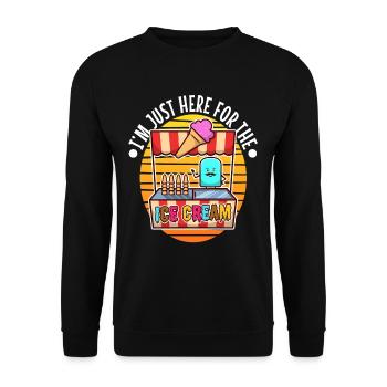 Im just here for the ice cream - Unisex Pullover - Schwarz - Vorne - Alina (178cm) & Michal (187cm)