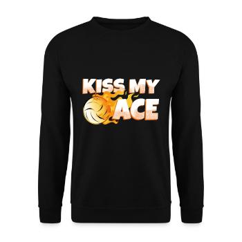 Kiss my ace volleyball - Unisex Pullover - Schwarz - Vorne - Alina (178cm) & Michal (187cm)