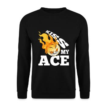 Kiss my ace volleyball - Unisex Pullover - Schwarz - Vorne - Alina (178cm) & Michal (187cm)