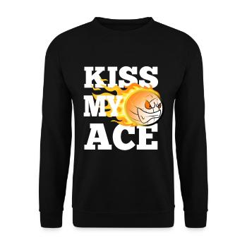 Kiss my ace volleyball - Unisex Pullover - Schwarz - Vorne - Alina (178cm) & Michal (187cm)