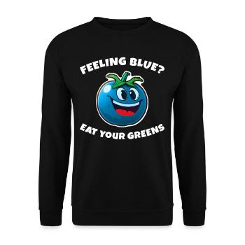 Tomate in blauer Farbe Feeling Blue Fun Vegetarier - Unisex Pullover - Schwarz - Vorne - Alina (178cm) & Michal (187cm)
