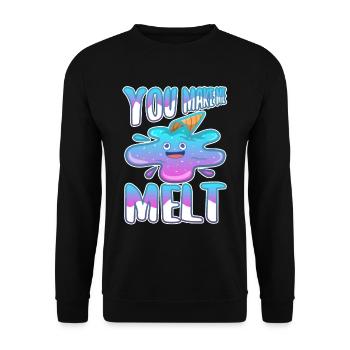 You make me melt, ice cream - Unisex Sweatshirt - black - Front - Alina (178cm) & Michal (187cm)