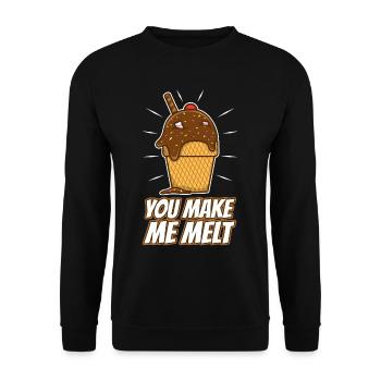 You make me melt, ice cream - Unisex Sweatshirt - black - Front - Alina (178cm) & Michal (187cm)