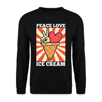Peace Love Ice Cream - Unisex Pullover - Schwarz - Vorne - Alina (178cm) & Michal (187cm)
