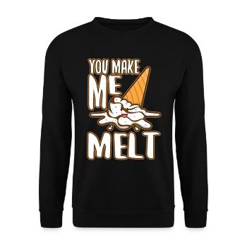 You make me melt, ice cream - Unisex Sweatshirt - black - Front - Alina (178cm) & Michal (187cm)