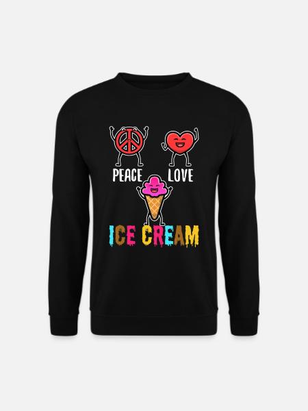Crème glacée Peace Love - Sweat-shirt Unisexe - noir