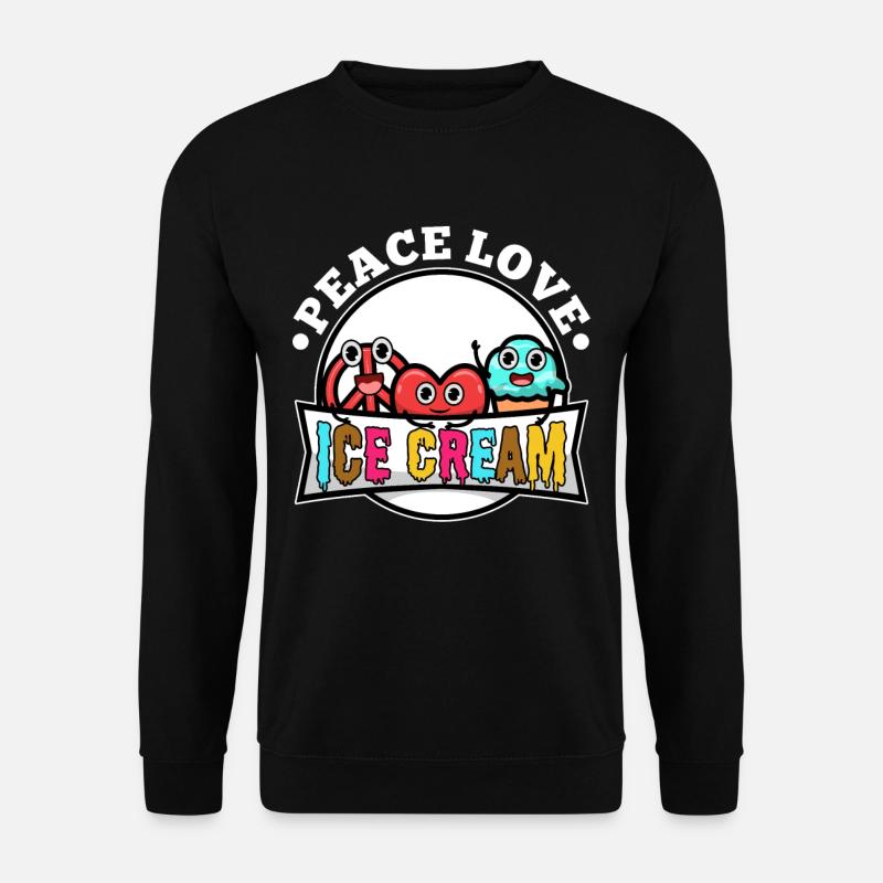 Peace Love Ice Cream - Unisex Pullover - Schwarz