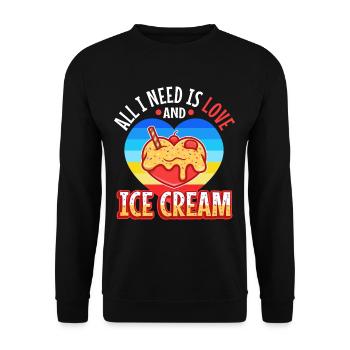 All you need is love and ice cream - Unisex Pullover - Schwarz - Vorne - Alina (178cm) & Michal (187cm)
