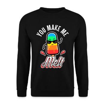 You make me melt, ice cream - Unisex Sweatshirt - black - Front - Alina (178cm) & Michal (187cm)