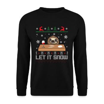 Let it snow Sloth Ugly Sweater - Sweat-shirt Unisexe - noir - Devant - Alina (178cm) & Michal (187cm)