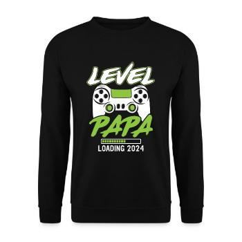 Papa Level Loading 2024 - Unisex Sweatshirt - black - Front - Alina (178cm) & Michal (187cm)