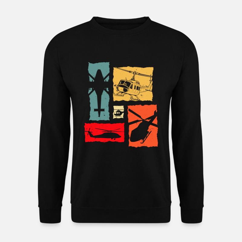 Helicopter Retro - Unisex Sweatshirt - black