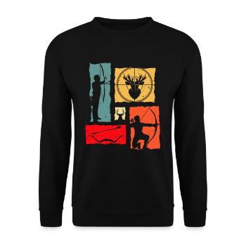 Archer Retro Archery - Unisex Pullover - Schwarz - Vorne - Alina (178cm) & Michal (187cm)