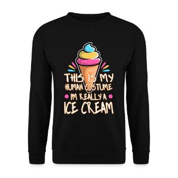 This is my human costume i'm really a ice cream - Unisex Pullover - Schwarz - Vorne - Alina (178cm) & Michal (187cm)