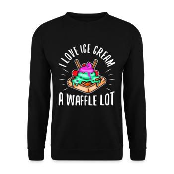 I love ice cream a waffle lot - Unisex Sweatshirt - black - Front - Alina (178cm) & Michal (187cm)