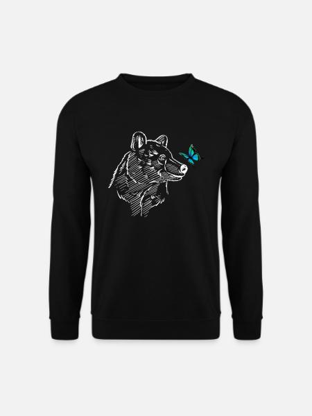 Polar bear with butterfly - Unisex Sweatshirt - black