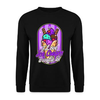 I love ice cream a waffle lot - Unisex Sweatshirt - black - Front - Alina (178cm) & Michal (187cm)
