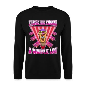 I love ice cream a waffle lot - Unisex Sweatshirt - black - Front - Alina (178cm) & Michal (187cm)
